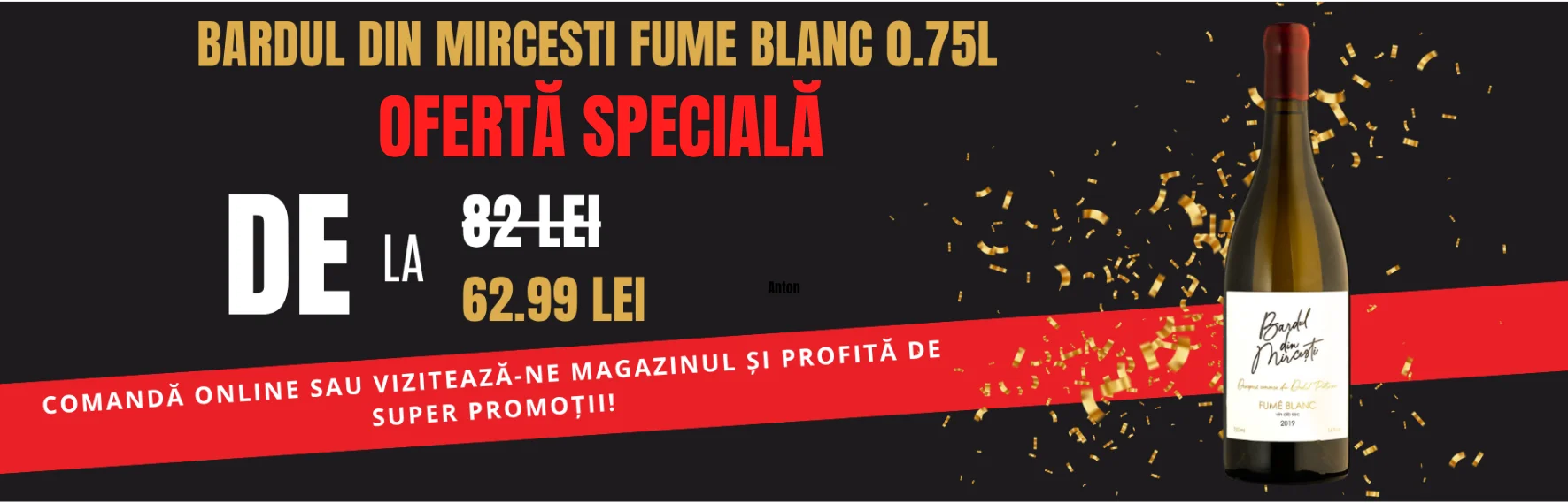 Banner Ofertă Specială Vin Bardul din Mircești Fume Blanc 0.75L